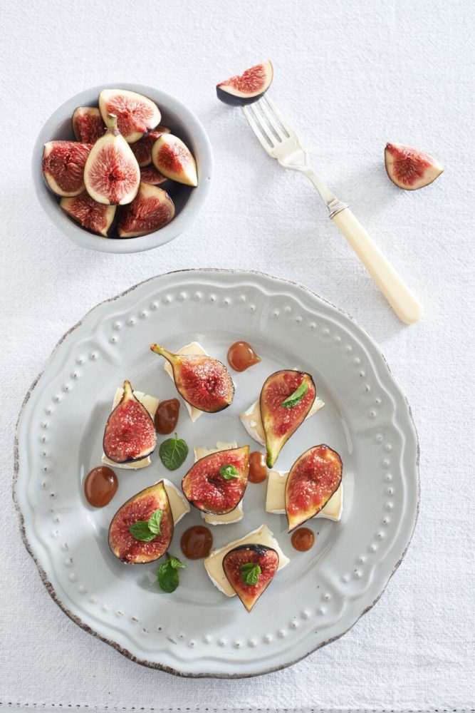 Fig, Camembert and Salted Caramel Bites