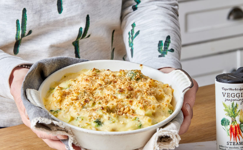 Greens-loaded Mac and Cheese