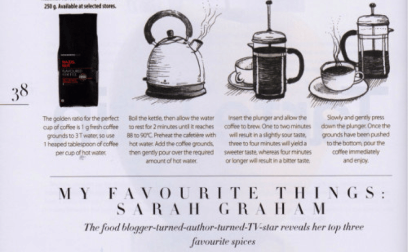 A Snippet About Spice in TASTE Magazine, July 2013