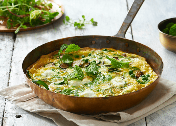 Chevre, Courgette and Mint Frittata