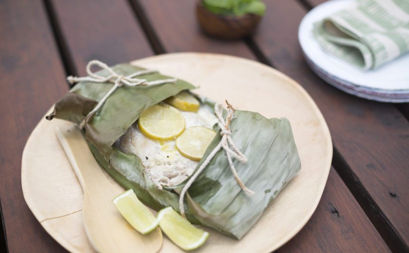 Coconut Fish baked in Banana Leaves