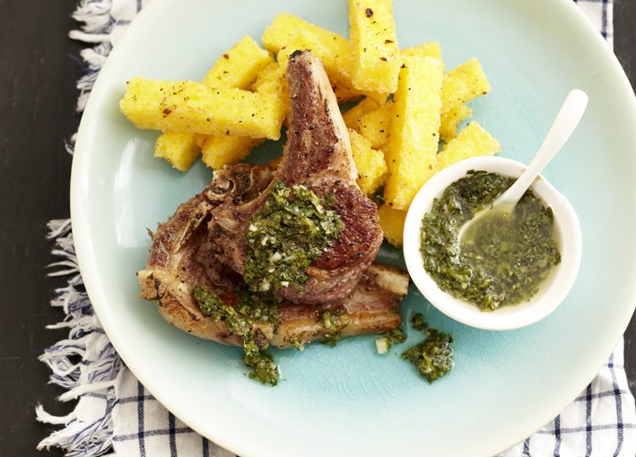 Lamb Chops with Pistachio and Olive Tapenade