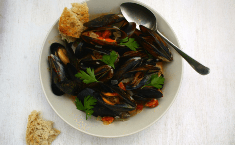 Mussels with Cider and Chorizo