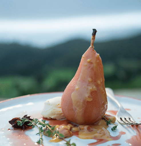 Rosé-poached Pears with Thyme