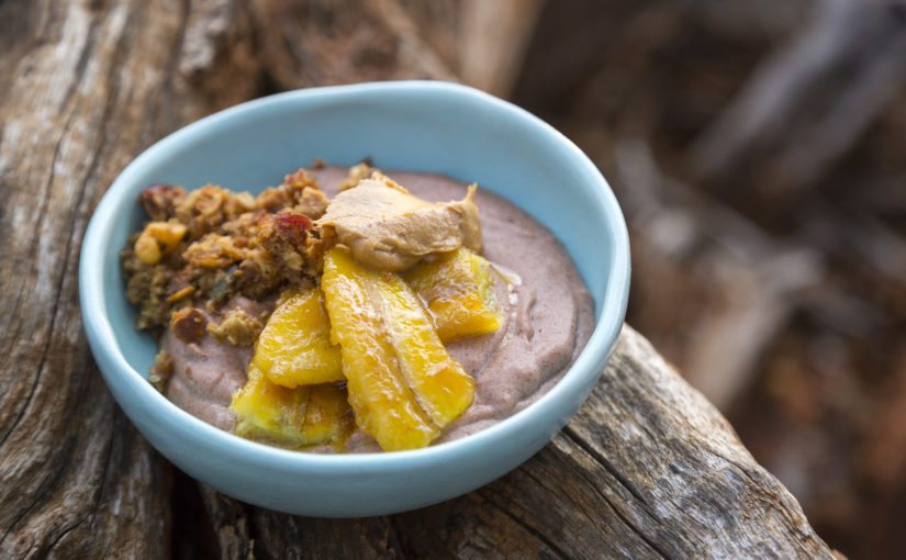 Sorghum Porridge with Peanut Butter and Caramelised Bananas